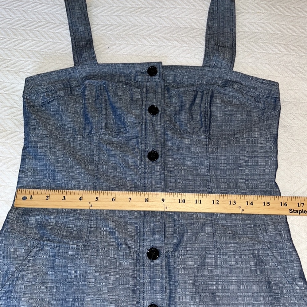 Derek Lam Blue Button Front Wide Strap Dress 10 - Picture 12 of 13